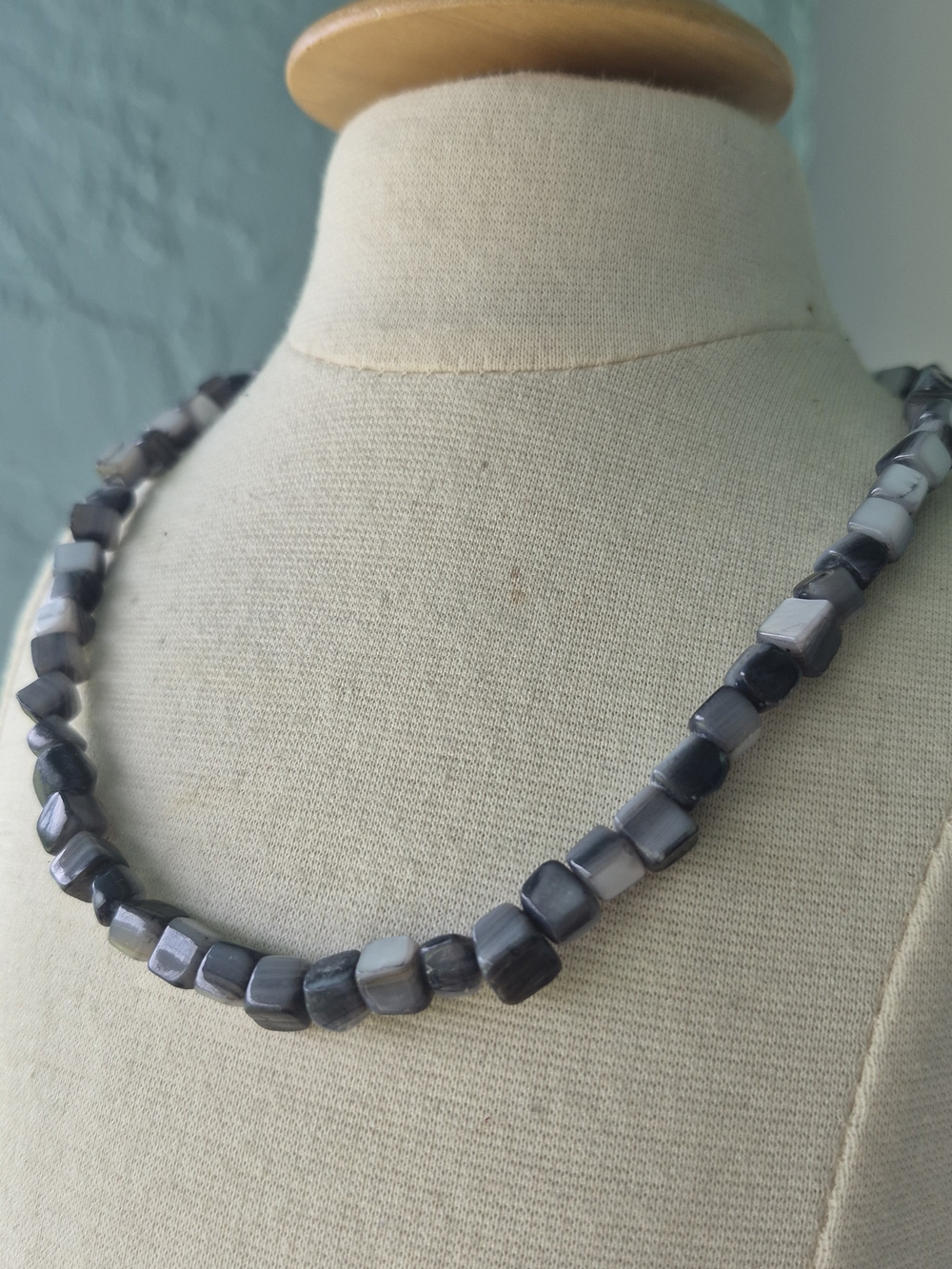 Gray Agate Beaded Necklace - Elegant Women’s Jewelry